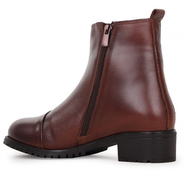 Pepita 8545 Haki Deri Fermuarlı Kadın Bot - 2