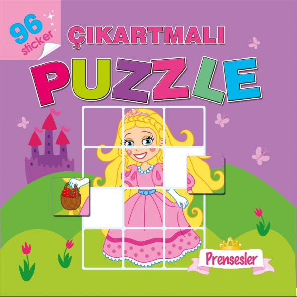 Çocuklar İçin Çıkartmalı Kitaplar - Çıkartmalı Puzzle - Prensesler