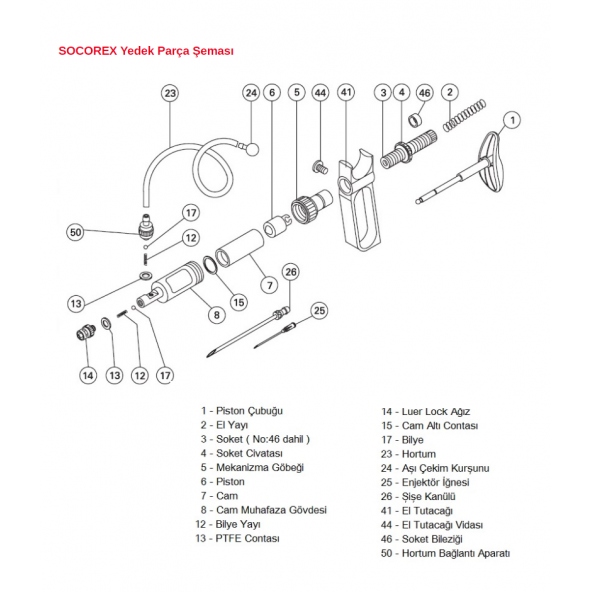 Socorex Enjektör Pistonu 1 ml için - Resim 4