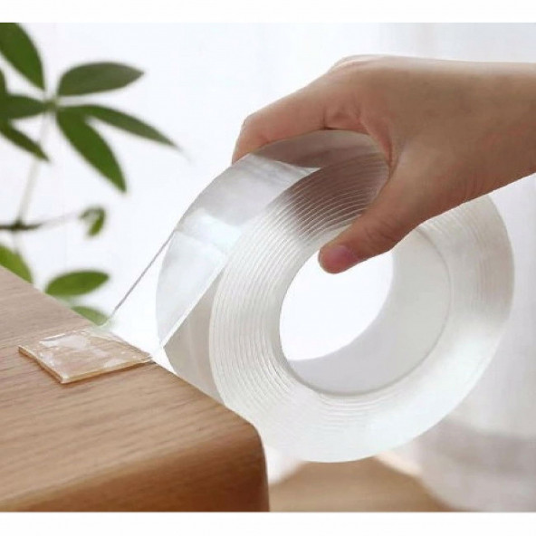 Nano Yıkanabilir Çift Taraflı Şeffaf Jel Bant 300 x 2 Cm Süper Güçlü - 4