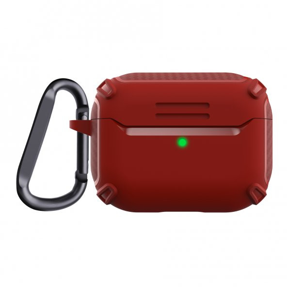 KNY Apple Airpods Pro İçin Ultra Korumalı Kancalı Airbag 26 Kılıf Kırmızı