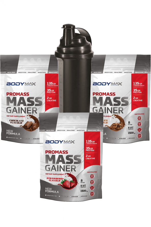 Bodymax Karbonhidrat Tozu 4500 Gr Kurabiye Çilek Çikolata +Shaker