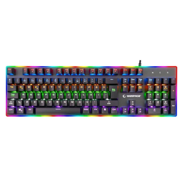 Rampage BYGAME-K1 RGB Led Frame Rainbow Mekanik Red Switch Gaming Oyuncu Klavyesi - Resim 2