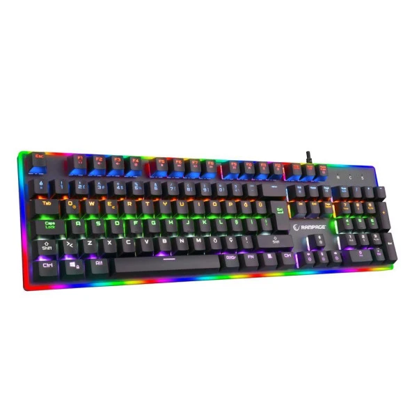 Rampage BYGAME-K1 RGB Led Frame Rainbow Mekanik Red Switch Gaming Oyuncu Klavyesi - Resim 3