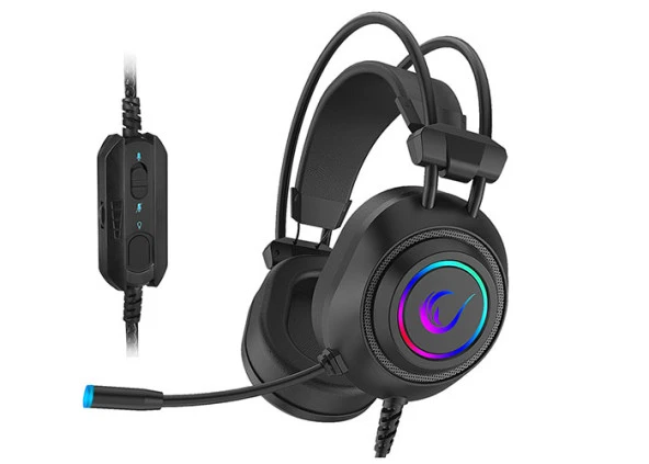 RAMPAGE RM-K19 RAGING PLUS Siyah USB 7,1 RGB LEDLİ OYUNCU KULAKLI - 2