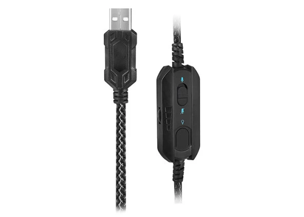 RAMPAGE RM-K19 RAGING PLUS Siyah USB 7,1 RGB LEDLİ OYUNCU KULAKLI - 6