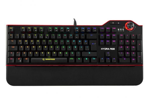 Rampage Hydra R6 Full Color RGB LED Gaming Pro RED Switch Aluminy - 2