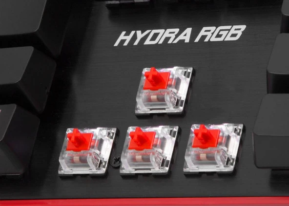 Rampage Hydra R6 Full Color RGB LED Gaming Pro RED Switch Aluminy - 6