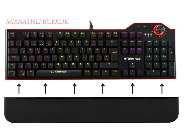 Rampage Hydra R6 Full Color RGB LED Gaming Pro BLUE Switch Alminy - 6