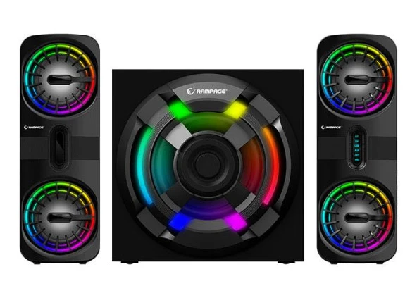 Rampage Rms-311 Shard 2+1 80W Siyah Usb,Fm,Bluetooth,Hmdı,Optica Rgb Işıklı Speaker - 2