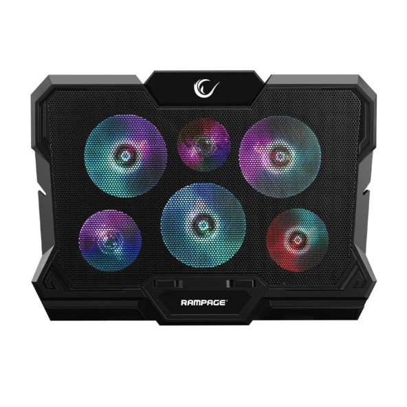 Rampage AD-RC10 X-GUST Siyah 6 Fanlı Rainbow Işıklandırmalı Notebook Soğutucu Stand - 2