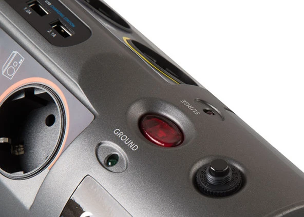 S-link Swapp SP10AF_USB 3.1A 1.8m 1.5mm2 10Lu Akım Kor. Gri + 2 U - 5