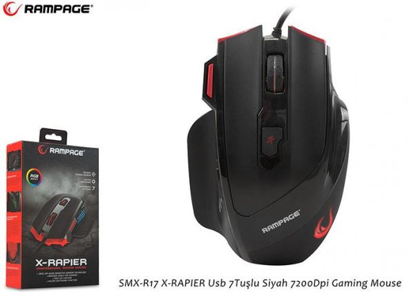 Rampage Smx-R17 X-Rapıer Siyah 7 Tuşlu 7200Dpi Gaming Oyuncu Mouse - 5