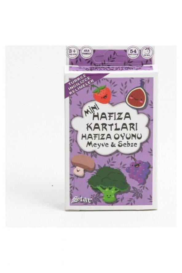 Star Mini Hafıza Kartları Hafıza Oyunu Meyve Sebze