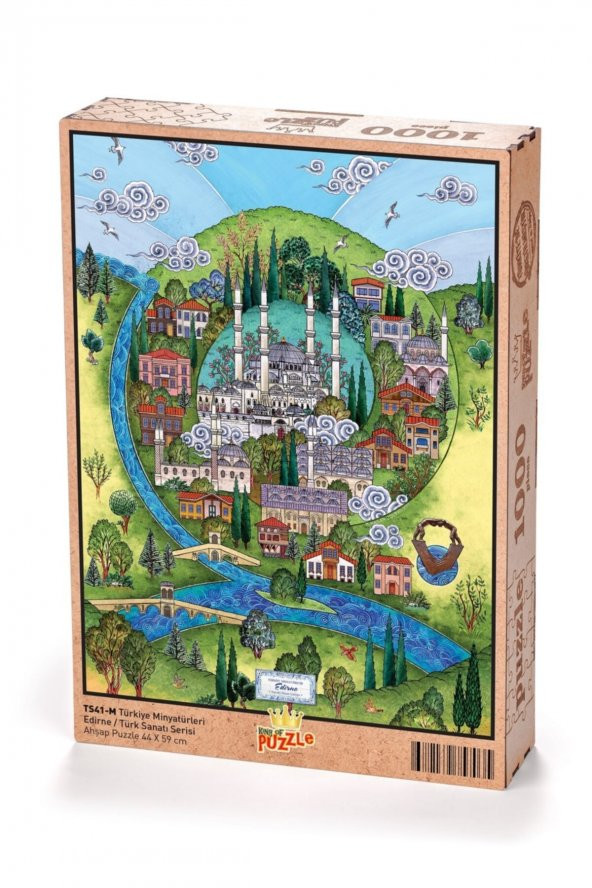 King Of Puzzle Türkiye Minyatürleri - Edirne - Nasuhi Hasan Çolpan Ahşap Puzzle 1000 Parça - 1