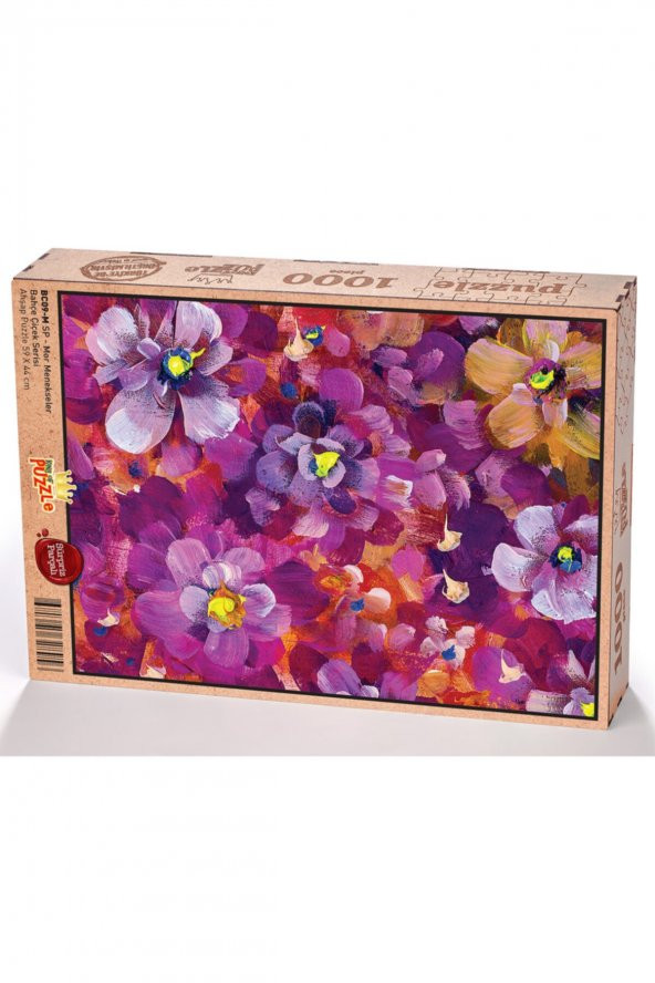 Mor Menekşeler Sürpriz Parçalı Ahşap Puzzle 1000 Parça