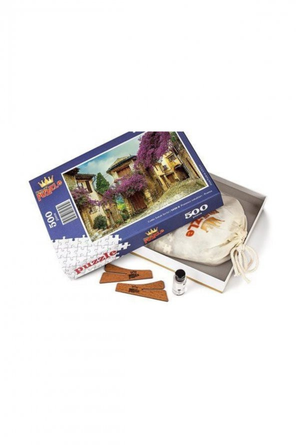 King Of Puzzle Provence Sokakları Fransa Ahşap Puzzle 500 Parça (SK08D)