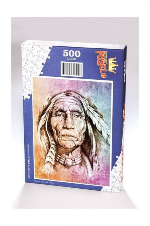 King Of Puzzle Yaşlı Kızılderili Ahşap Puzzle 500 Parça