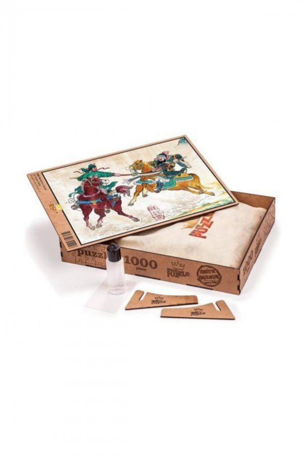 King Of Puzzle Atlıların Savaşı Ahşap Puzzle 1000 Parça (CS01-M) - 2