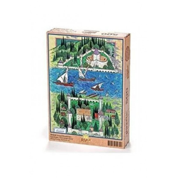 King Of Puzzle Türkiye Minyatürleri - Çanakkale - Nusret Çolpan Ahşap Puzzle 500 Parça (ts12-d)