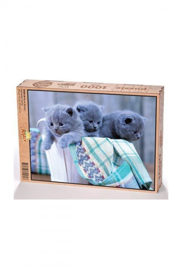 King Of Puzzle Minik Kediler Ahşap Puzzle 1000 Parça (HV07-M)