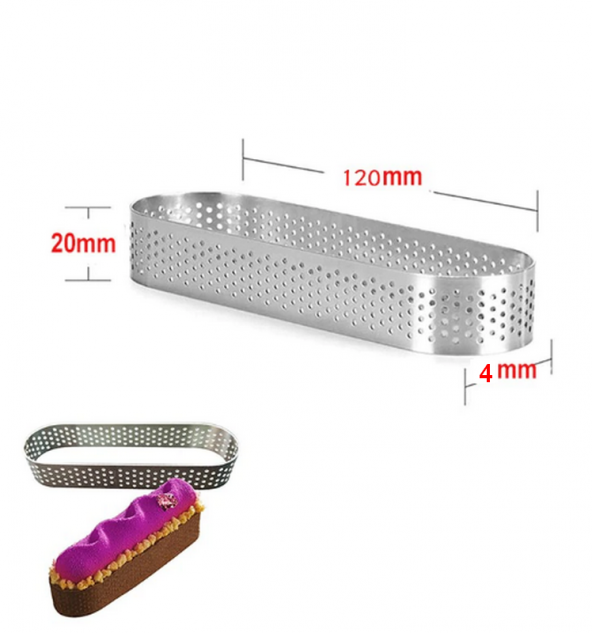 Narkalıp Oval Delikli Tart Kalıbı 4 Lü 12x4cm - 2