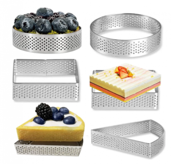 Narkalıp Kare,Yuvarlak Üçgen Delikli Tart Kalıbı 6 Lı ürün görseli