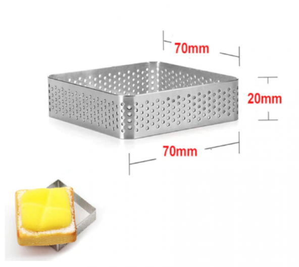 Narkalıp Kare,Yuvarlak Üçgen Delikli Tart Kalıbı 6 Lı - Resim 3