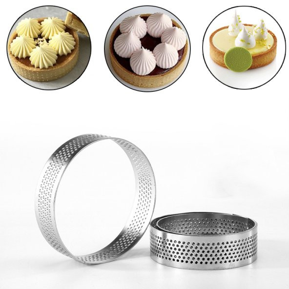 Narkalıp Yuvarlak Delikli Tart Kalıbı 2 li En 10CM - 4
