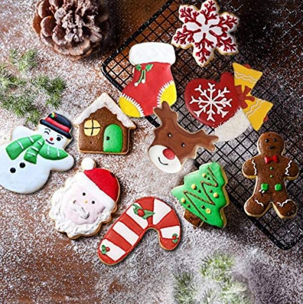 Narkalıp Yılbaşı Kurabiye Kalıbı 4 Lü  Takım Model-N-01 - Resim 6