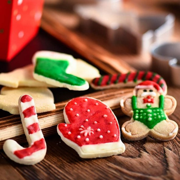 Narkalıp Yılbaşı Kurabiye Kalıbı 4 Lü  Takım Model-N-01 - Resim 7