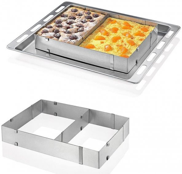 Narkalıp Dikdörtgen Bölmeli Kek Kalıbı Derinlik 10 cm - Resim 4