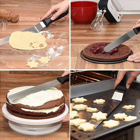 Nar kalıp  Düz  Pasta Sıvama Spatulası  20 CM - 3
