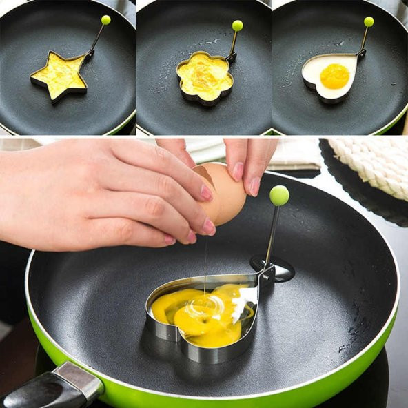 Narkalıp Kalp,Yuvarlak,Araba,Yıldız Omlet Ve Krep Pişirme Kalıbı - 4