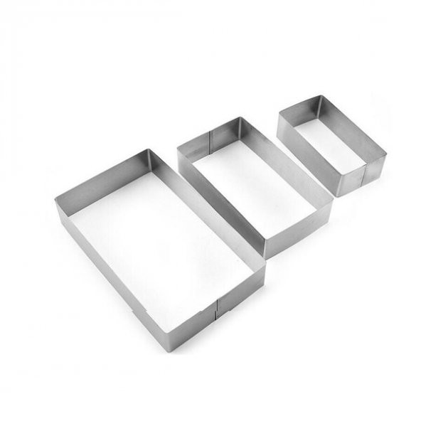Dikdörtgen Kek Kalıbı 3 Lü Set Derinlik 8cm - 3