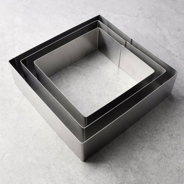 Narkalıp Kare Kek Kalıbı 3 Li Set Derinlik 8cm ürün görseli