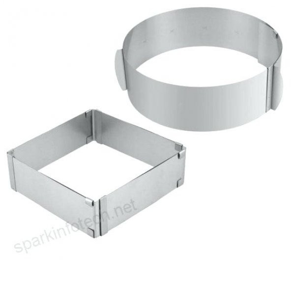 Narkalıp Ayarlanabilir Kare Yuvarlak Kek Kalıbı 2li Takım Derinlik 8 cm - 2