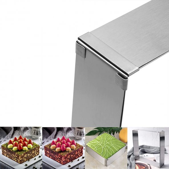 Narkalıp Kare Ayarlanabilir Kek Kalıbı 20cm-40 Derinlik 5CM - Resim 3