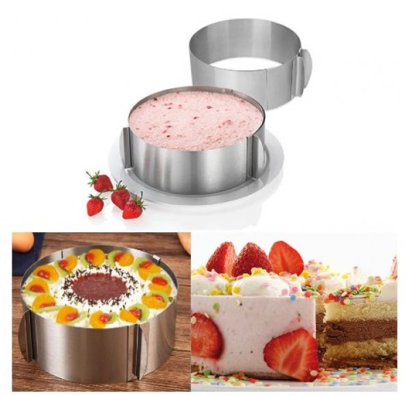 Narkalıp Yuvarlak Ayarlanabilr Kek Kalıbı Derinlik 10CM - Resim 3