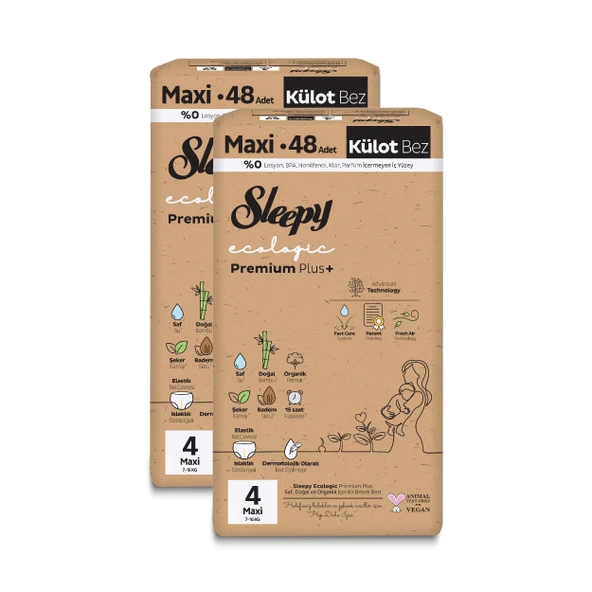 Sleepy Ecologic Premium Plus Süper Paket Külot Bez 4 Numara Maxi 96 Adet - 3