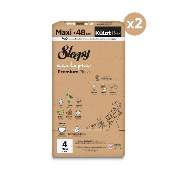 Sleepy Ecologic Premium Plus Süper Paket Külot Bez 4 Numara Maxi 96 Adet - 2