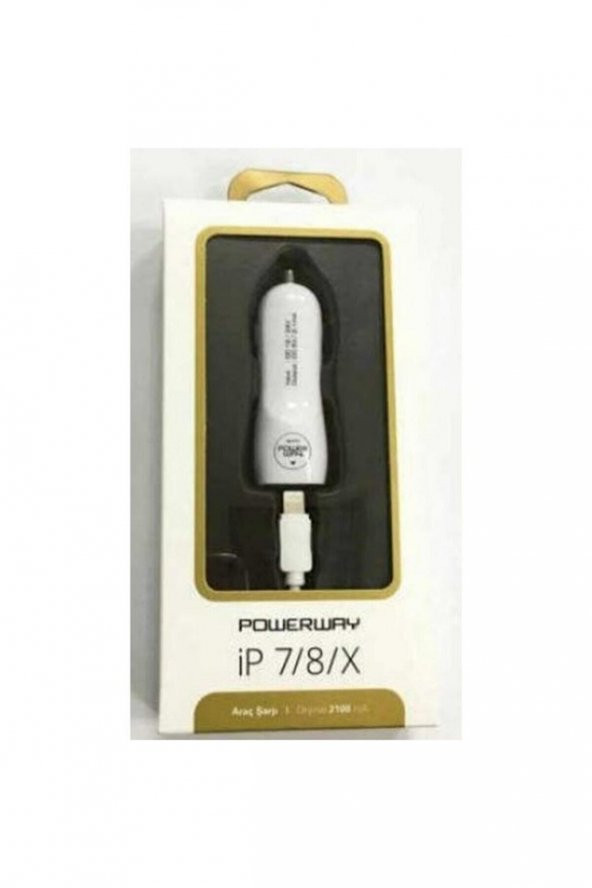 Powerway X-777 2.1a Iphoe Çift Girişli Araç Hızlı Oto Çakmaklık Kablo - 2