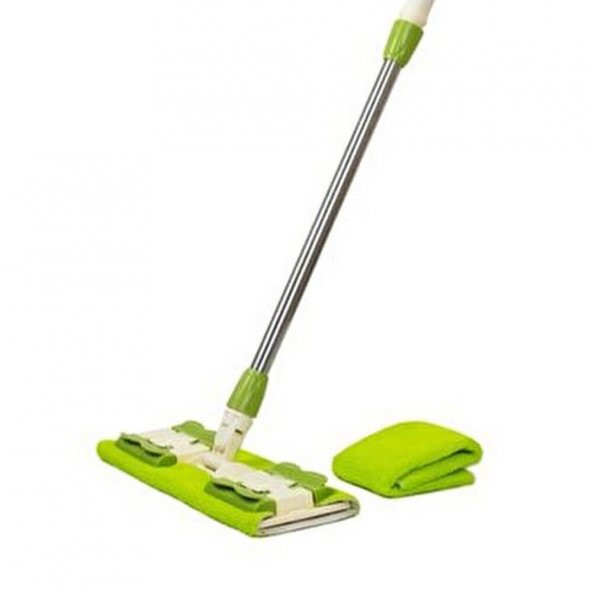 Piev Microfiber Sihirli Teleskopik Yer Duvar Cam Temizlik Mop Yedek Bezli Yeşil - 3