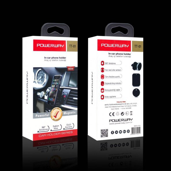 Powerway TT-01 Mıknatıslı Üniversal Araç İçi Telefon Tutucu - 2