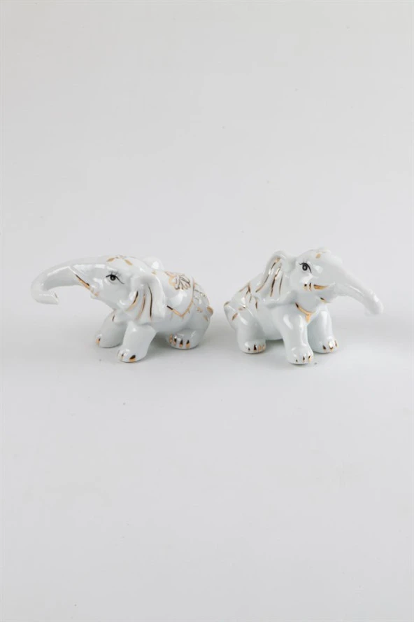 Porselen İkili Fil Biblo - Resim 4