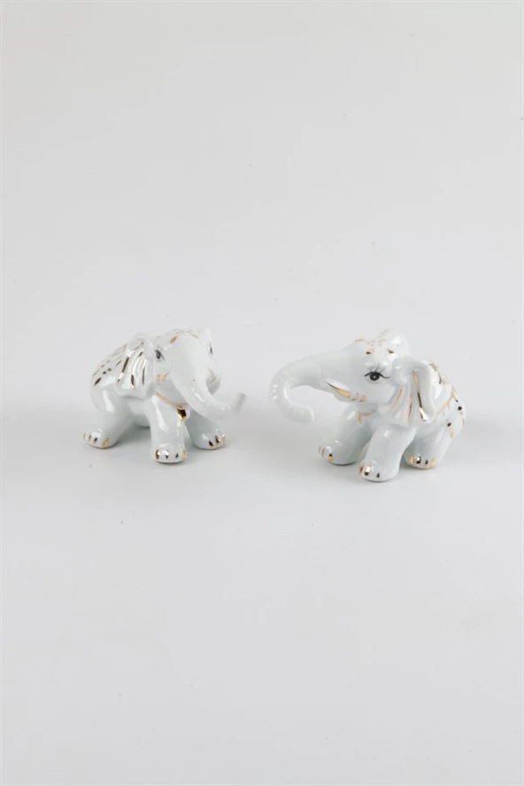 Porselen İkili Fil Biblo - Resim 5