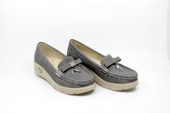 Zerhan CLS404 Kadın Gri Dolgu Topuk Ayakkabı - 3