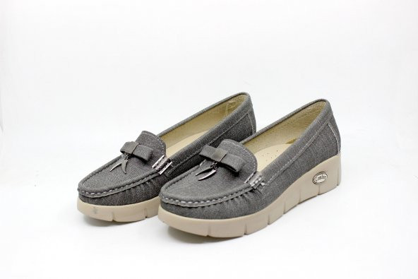 Zerhan CLS404 Kadın Gri Dolgu Topuk Ayakkabı - 4