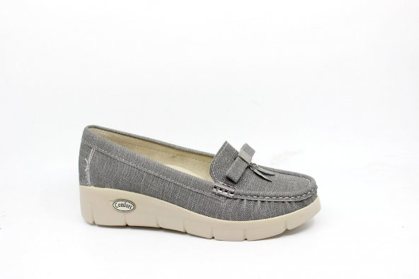 Zerhan CLS404 Kadın Gri Dolgu Topuk Ayakkabı - 5