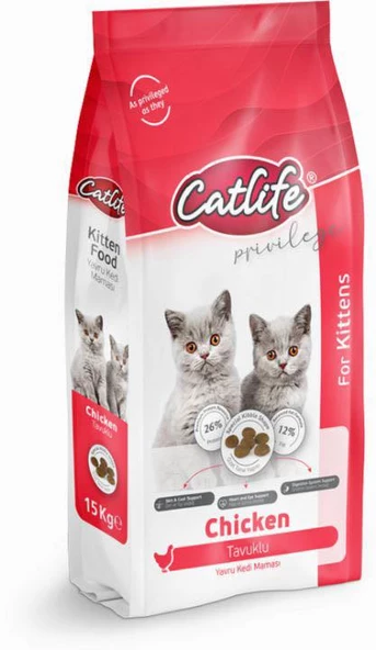 CATLİFE TAVUKLU KİTTEN YAVRU KEDİ MAMASI 15KG